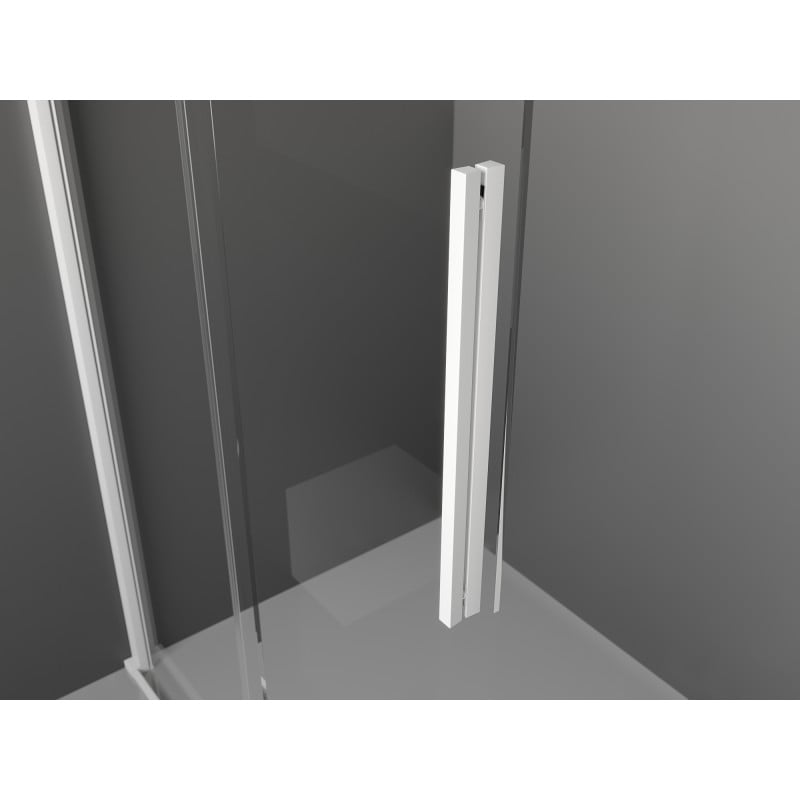 Mexen Velar ścianka prysznicowa rozsuwana Walk-in 130 x 200 cm, grafit 8 mm, biała - 871-130-000-43-20