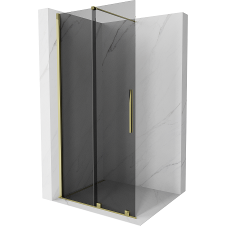 Mexen Velar ścianka prysznicowa rozsuwana Walk-in 80 x 200 cm, grafit 8 mm, złota - 871-080-000-43-50