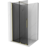 Mexen Velar ścianka prysznicowa rozsuwana Walk-in 90 x 200 cm, grafit 8 mm, złota - 871-090-000-43-50