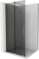 Mexen Velar ścianka prysznicowa rozsuwana Walk-in 120 x 200 cm, grafit 8 mm, złota - 871-120-000-43-50