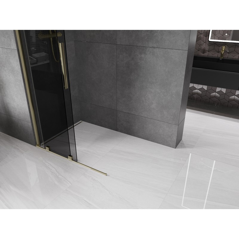 Mexen Velar ścianka prysznicowa rozsuwana Walk-in 120 x 200 cm, grafit 8 mm, złota - 871-120-000-43-50