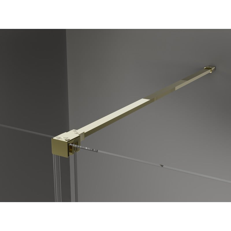 Mexen Velar ścianka prysznicowa rozsuwana Walk-in 100 x 200 cm, grafit 8 mm, złota - 871-100-000-43-50