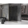 Mexen Velar ścianka prysznicowa rozsuwana Walk-in 140 x 200 cm, grafit 8 mm, złota - 871-140-000-43-50