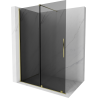Mexen Velar ścianka prysznicowa rozsuwana Walk-in 150 x 200 cm, grafit 8 mm, złota - 871-150-000-43-50