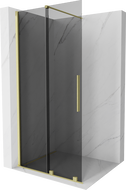 Mexen Velar ścianka prysznicowa rozsuwana Walk-in 70 x 200 cm, grafit 8 mm, złota szczotkowana - 871-070-000-43-55