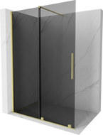 Mexen Velar ścianka prysznicowa rozsuwana Walk-in 150 x 200 cm, grafit 8 mm, złota szczotkowana - 871-150-000-43-55