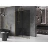 Mexen Velar ścianka prysznicowa rozsuwana Walk-in 160 x 200 cm, grafit 8 mm, złota szczotkowana - 871-160-000-43-55