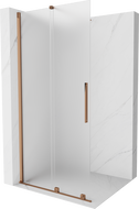 Mexen Velar ścianka prysznicowa rozsuwana Walk-in 70 x 200 cm, szron 8 mm, różowe złoto - 871-070-000-33-60