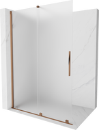 Mexen Velar ścianka prysznicowa rozsuwana Walk-in 130 x 200 cm, szron 8 mm, różowe złoto - 871-130-000-33-60
