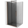 Mexen Velar ścianka prysznicowa rozsuwana Walk-in 75 x 200 cm, grafit 8 mm, różowe złoto - 871-075-000-43-60