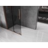 Mexen Velar ścianka prysznicowa rozsuwana Walk-in 80 x 200 cm, grafit 8 mm, różowe złoto - 871-080-000-43-60