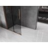 Mexen Velar ścianka prysznicowa rozsuwana Walk-in 100 x 200 cm, grafit 8 mm, różowe złoto - 871-100-000-43-60