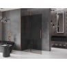 Mexen Velar ścianka prysznicowa rozsuwana Walk-in 140 x 200 cm, grafit 8 mm, różowe złoto - 871-140-000-43-60