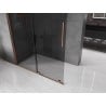 Mexen Velar ścianka prysznicowa rozsuwana Walk-in 140 x 200 cm, grafit 8 mm, różowe złoto - 871-140-000-43-60