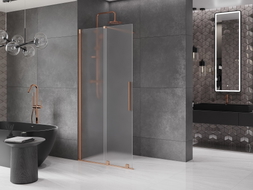Mexen Velar ścianka prysznicowa rozsuwana Walk-in 80 x 200 cm, szron 8 mm, miedź szczotkowana - 871-080-000-33-65
