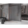 Mexen Velar ścianka prysznicowa rozsuwana Walk-in 140 x 200 cm, szron 8 mm, miedź szczotkowana - 871-140-000-33-65