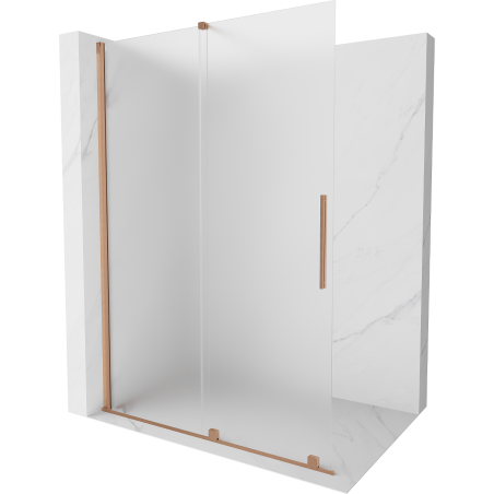 Mexen Velar ścianka prysznicowa rozsuwana Walk-in 140 x 200 cm, szron 8 mm, miedź szczotkowana - 871-140-000-33-65