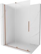 Mexen Velar ścianka prysznicowa rozsuwana Walk-in 140 x 200 cm, szron 8 mm, miedź szczotkowana - 871-140-000-33-65