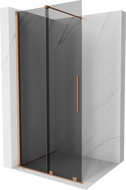 Mexen Velar ścianka prysznicowa rozsuwana Walk-in 90 x 200 cm, grafit 8 mm, miedź szczotkowana - 871-090-000-43-65