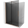 Mexen Velar ścianka prysznicowa rozsuwana Walk-in 150 x 200 cm, grafit 8 mm, miedź szczotkowana - 871-150-000-43-65