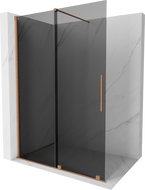 Mexen Velar ścianka prysznicowa rozsuwana Walk-in 160 x 200 cm, grafit 8 mm, miedź szczotkowana - 871-160-000-43-65