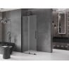 Mexen Velar ścianka prysznicowa rozsuwana Walk-in 70 x 200 cm, szron 8 mm, czarna - 871-070-000-33-70