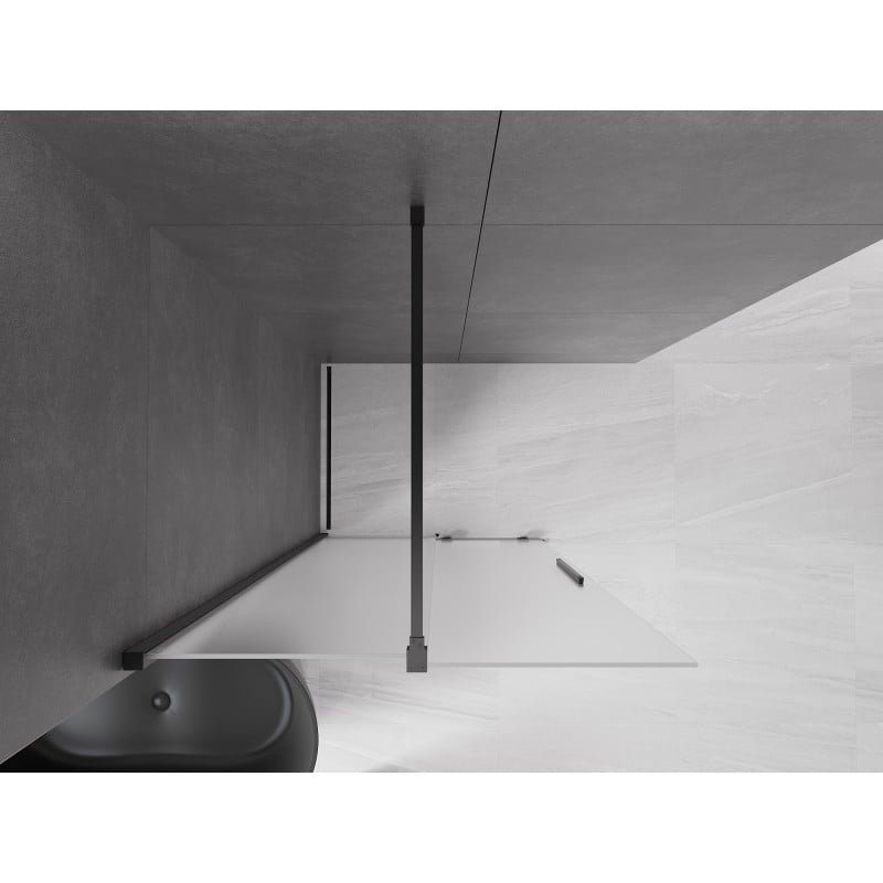 Mexen Velar ścianka prysznicowa rozsuwana Walk-in 70 x 200 cm, szron 8 mm, czarna - 871-070-000-33-70
