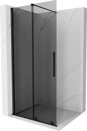 Mexen Velar ścianka prysznicowa rozsuwana Walk-in 80 x 200 cm, grafit 8 mm, czarna - 871-080-000-43-70