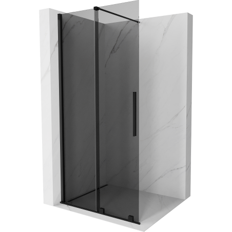 Mexen Velar ścianka prysznicowa rozsuwana Walk-in 90 x 200 cm, grafit 8 mm, czarna - 871-090-000-43-70