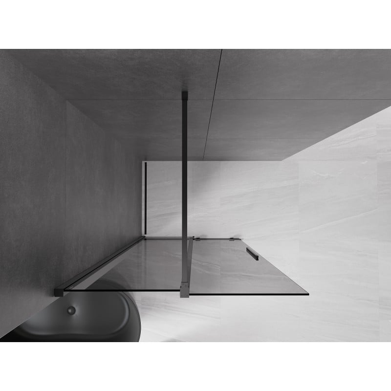 Mexen Velar ścianka prysznicowa rozsuwana Walk-in 70 x 200 cm, grafit 8 mm, czarna - 871-070-000-43-70