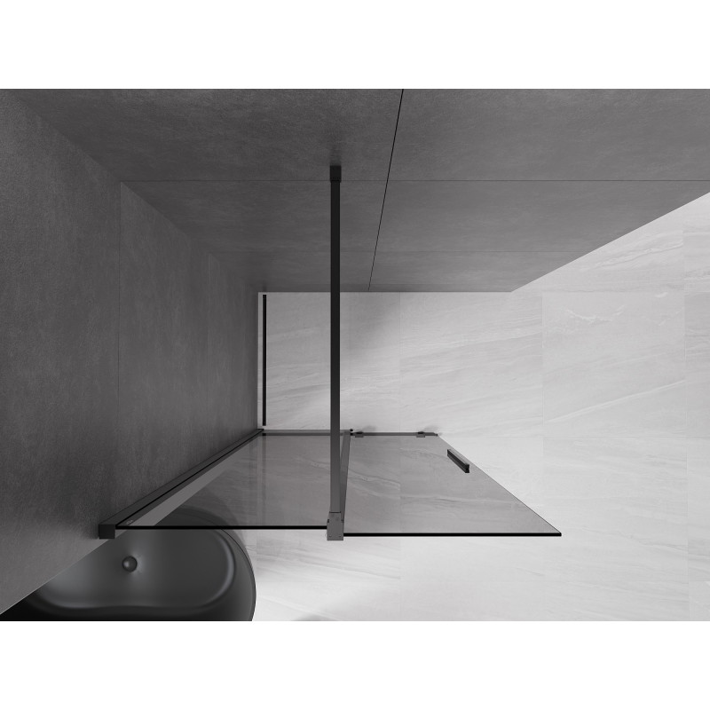 Mexen Velar ścianka prysznicowa rozsuwana Walk-in 120 x 200 cm, grafit 8 mm, czarna - 871-120-000-43-70