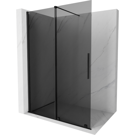 Mexen Velar ścianka prysznicowa rozsuwana Walk-in 150 x 200 cm, grafit 8 mm, czarna - 871-150-000-43-70