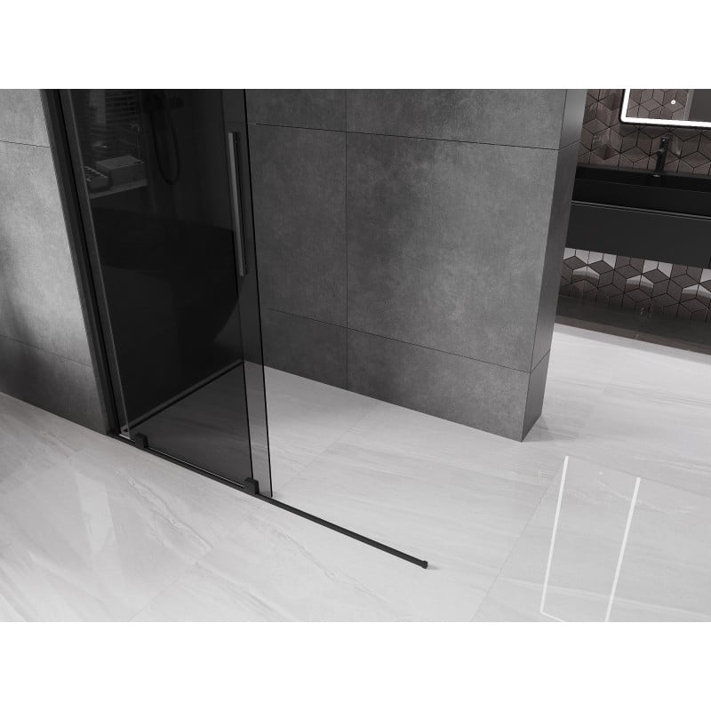 Mexen Velar ścianka prysznicowa rozsuwana Walk-in 150 x 200 cm, grafit 8 mm, czarna - 871-150-000-43-70