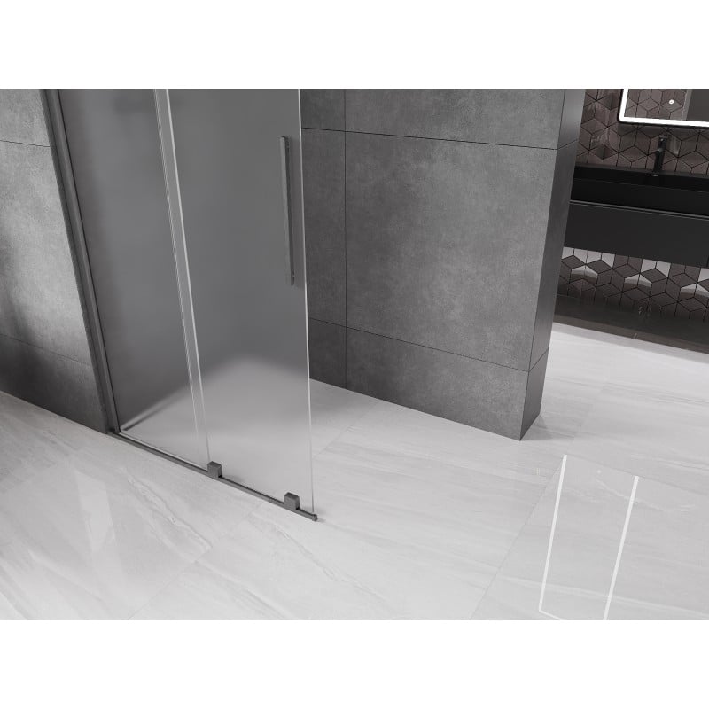 Mexen Velar ścianka prysznicowa rozsuwana Walk-in 70 x 200 cm, szron 8 mm, gun gray szczotkowany - 871-070-000-33-66