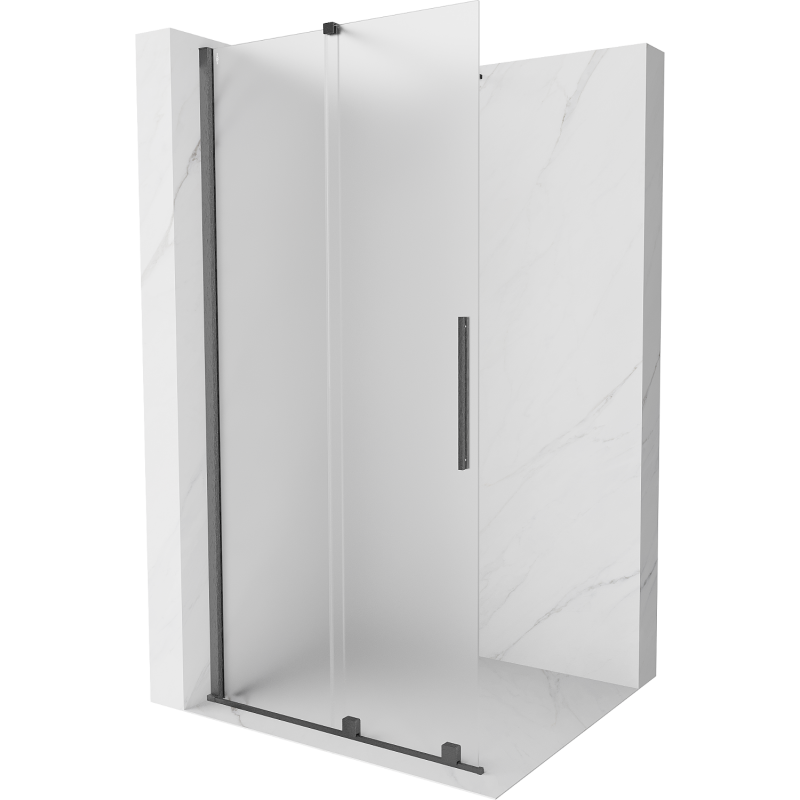 Mexen Velar ścianka prysznicowa rozsuwana Walk-in 85 x 200 cm, szron 8 mm, gun gray szczotkowany - 871-085-000-33-66