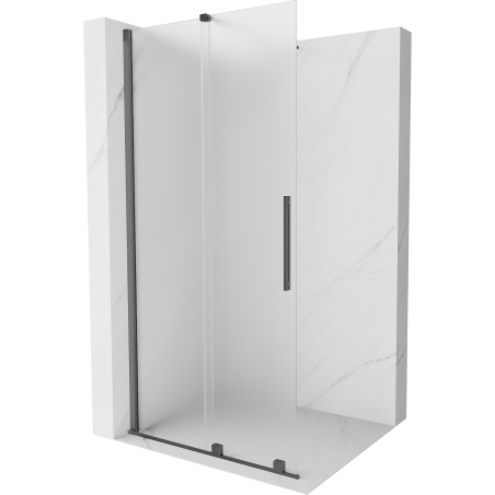 Mexen Velar ścianka prysznicowa rozsuwana Walk-in 85 x 200 cm, szron 8 mm, gun gray szczotkowany - 871-085-000-33-66