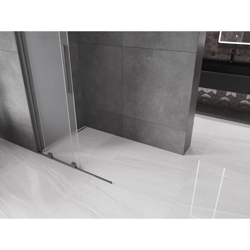 Mexen Velar ścianka prysznicowa rozsuwana Walk-in 90 x 200 cm, szron 8 mm, gun gray szczotkowany - 871-090-000-33-66
