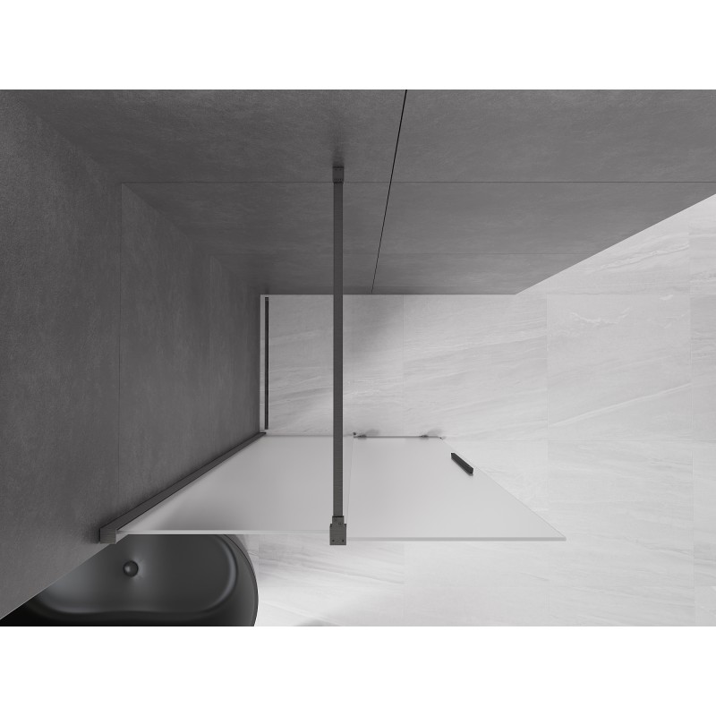 Mexen Velar ścianka prysznicowa rozsuwana Walk-in 120 x 200 cm, szron 8 mm, gun gray szczotkowany - 871-120-000-33-66