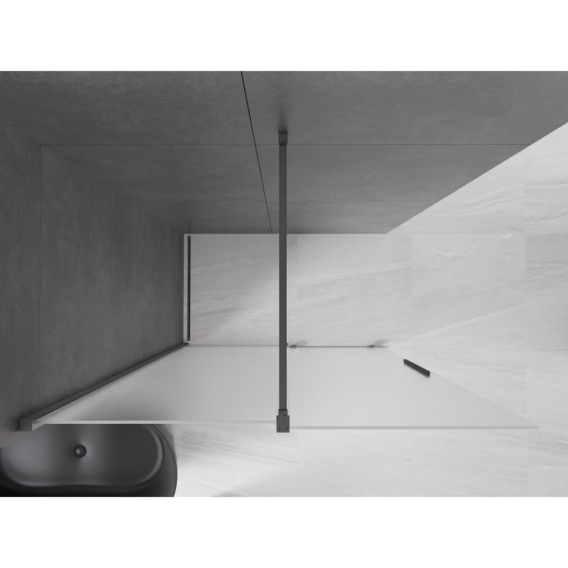 Mexen Velar ścianka prysznicowa rozsuwana Walk-in 150 x 200 cm, szron 8 mm, gun gray szczotkowany - 871-150-000-33-66