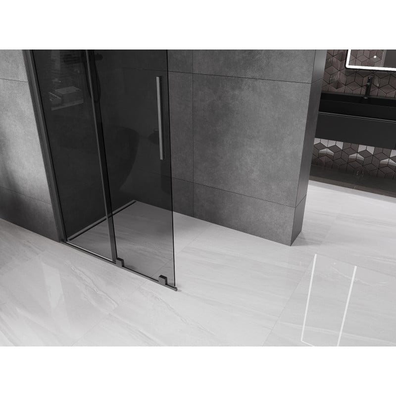 Mexen Velar ścianka prysznicowa rozsuwana Walk-in 70 x 200 cm, grafit 8 mm, gun gray szczotkowany - 871-070-000-43-66