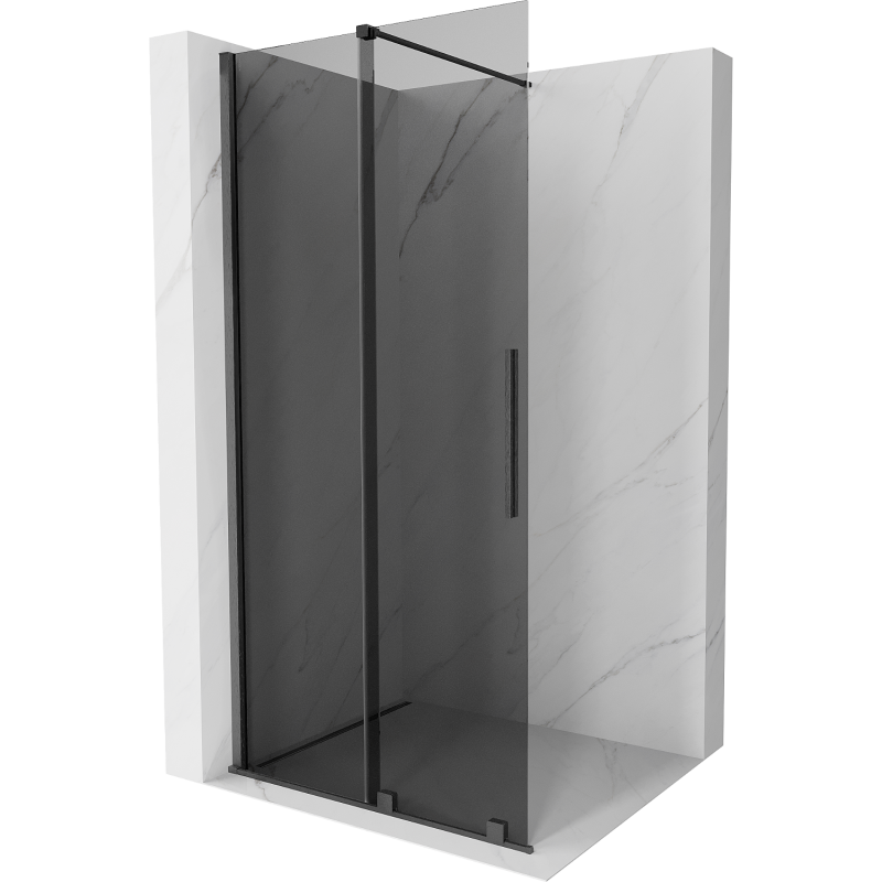 Mexen Velar ścianka prysznicowa rozsuwana Walk-in 110 x 200 cm, grafit 8 mm, gun gray szczotkowany - 871-110-000-43-66