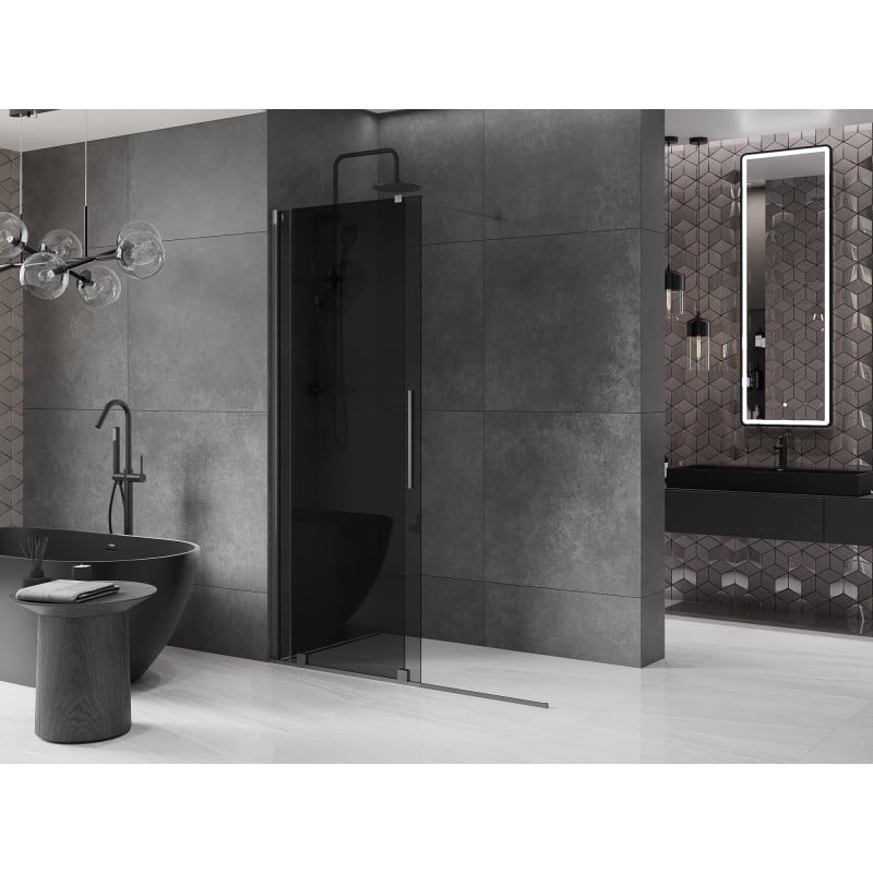 Mexen Velar ścianka prysznicowa rozsuwana Walk-in 130 x 200 cm, grafit 8 mm, gun gray szczotkowany - 871-130-000-43-66