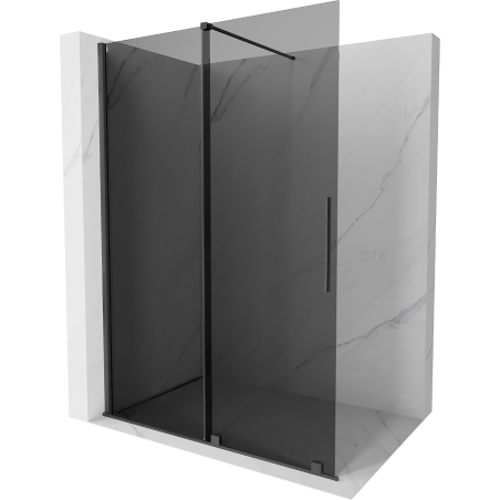 Mexen Velar ścianka prysznicowa rozsuwana Walk-in 140 x 200 cm, grafit 8 mm, gun gray szczotkowany - 871-140-000-43-66