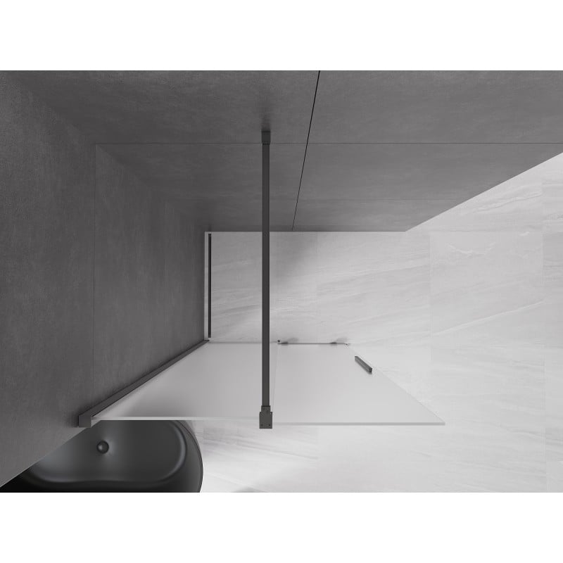Mexen Velar ścianka prysznicowa rozsuwana Walk-in 110 x 200 cm, szron 8 mm, gun metal - 871-110-000-33-95