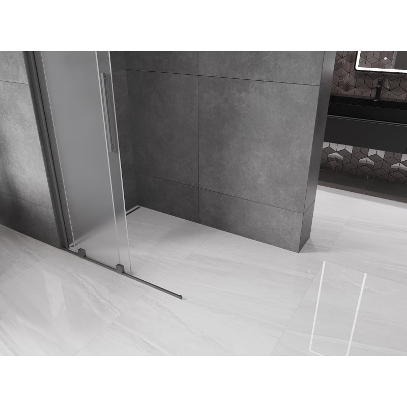 Mexen Velar ścianka prysznicowa rozsuwana Walk-in 70 x 200 cm, szron 8 mm, gun metal - 871-070-000-33-95