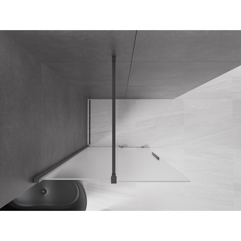 Mexen Velar ścianka prysznicowa rozsuwana Walk-in 120 x 200 cm, szron 8 mm, gun metal - 871-120-000-33-95