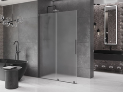 Mexen Velar ścianka prysznicowa rozsuwana Walk-in 150 x 200 cm, szron 8 mm, gun metal - 871-150-000-33-95