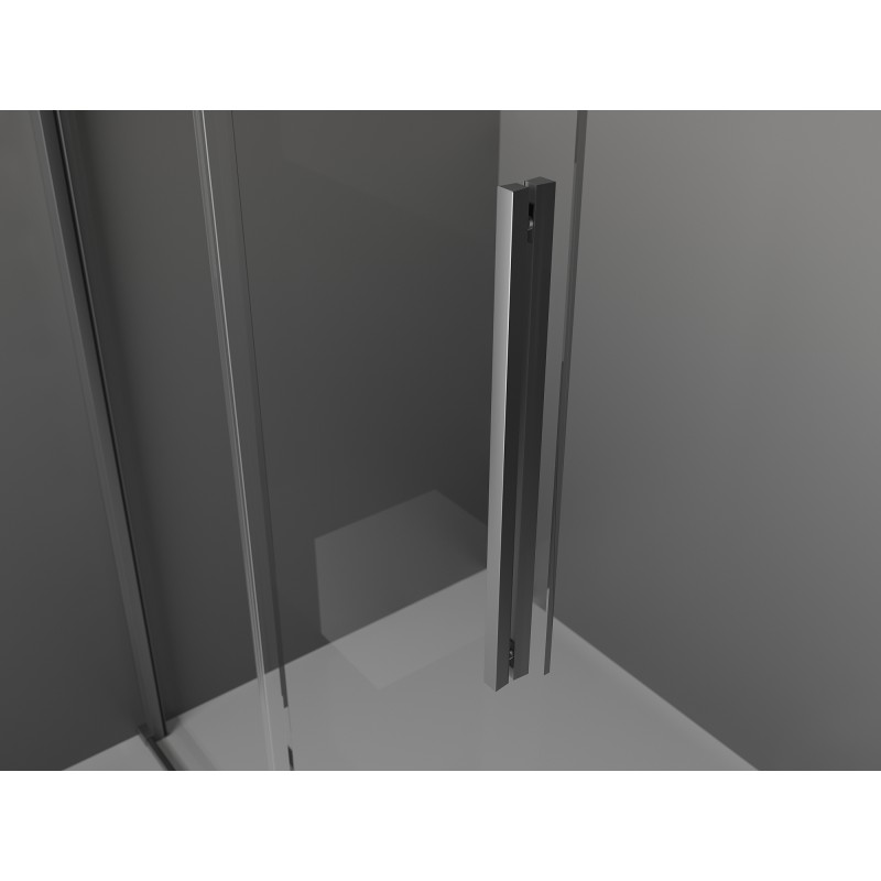 Mexen Velar ścianka prysznicowa rozsuwana Walk-in 140 x 200 cm, szron 8 mm, gun metal - 871-140-000-33-95