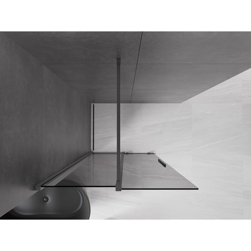Mexen Velar ścianka prysznicowa rozsuwana Walk-in 80 x 200 cm, grafit 8 mm, gun metal - 871-080-000-43-95