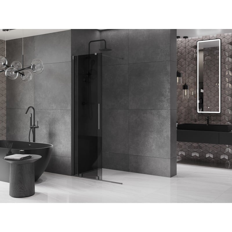 Mexen Velar ścianka prysznicowa rozsuwana Walk-in 85 x 200 cm, grafit 8 mm, gun metal - 871-085-000-43-95